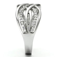 Load image into Gallery viewer, TS132 - Rhodium 925 Sterling Silver Ring with AAA Grade CZ  in Clear