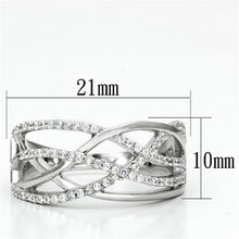 Load image into Gallery viewer, TS134 - Rhodium 925 Sterling Silver Ring with AAA Grade CZ  in Clear