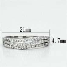 Load image into Gallery viewer, TS135 - Rhodium 925 Sterling Silver Ring with AAA Grade CZ  in Clear