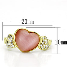 Load image into Gallery viewer, TS136 - Gold 925 Sterling Silver Ring with Synthetic Cat Eye in Rose