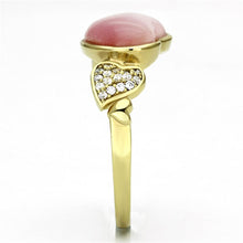 Load image into Gallery viewer, TS136 - Gold 925 Sterling Silver Ring with Synthetic Cat Eye in Rose