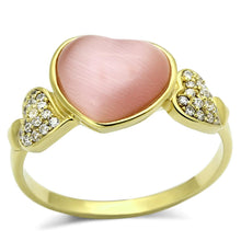 Load image into Gallery viewer, TS136 - Gold 925 Sterling Silver Ring with Synthetic Cat Eye in Rose