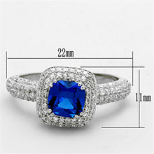 Load image into Gallery viewer, TS137 - Rhodium 925 Sterling Silver Ring with Synthetic Spinel in London Blue