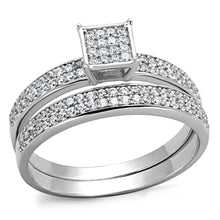 Load image into Gallery viewer, TS140 - Rhodium 925 Sterling Silver Ring with AAA Grade CZ  in Clear