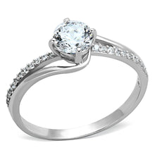 Load image into Gallery viewer, TS141 - Rhodium 925 Sterling Silver Ring with AAA Grade CZ  in Clear