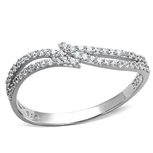 Load image into Gallery viewer, TS146 - Rhodium 925 Sterling Silver Ring with AAA Grade CZ  in Clear