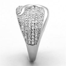 Load image into Gallery viewer, TS148 - Rhodium 925 Sterling Silver Ring with AAA Grade CZ  in Clear