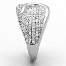 Load image into Gallery viewer, TS148 - Rhodium 925 Sterling Silver Ring with AAA Grade CZ  in Clear