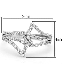 Load image into Gallery viewer, TS152 - Rhodium 925 Sterling Silver Ring with AAA Grade CZ  in Clear