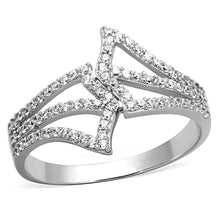 Load image into Gallery viewer, TS152 - Rhodium 925 Sterling Silver Ring with AAA Grade CZ  in Clear