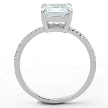 Load image into Gallery viewer, TS155 - Rhodium 925 Sterling Silver Ring with Cubic  in Clear