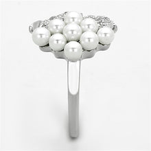 Load image into Gallery viewer, TS167 - Rhodium 925 Sterling Silver Ring with Synthetic Pearl in White