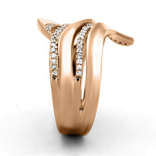 Load image into Gallery viewer, TS168 - Rose Gold 925 Sterling Silver Ring with AAA Grade CZ  in Clear