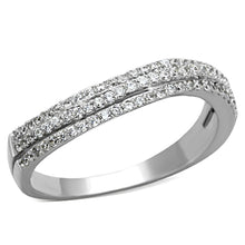 Load image into Gallery viewer, TS173 - Rhodium 925 Sterling Silver Ring with AAA Grade CZ  in Clear