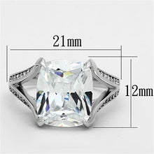 Load image into Gallery viewer, TS174 - Rhodium 925 Sterling Silver Ring with AAA Grade CZ  in Clear