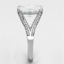 Load image into Gallery viewer, TS174 - Rhodium 925 Sterling Silver Ring with AAA Grade CZ  in Clear