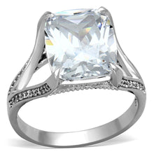 Load image into Gallery viewer, TS174 - Rhodium 925 Sterling Silver Ring with AAA Grade CZ  in Clear