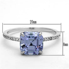 Load image into Gallery viewer, TS176 - Rhodium 925 Sterling Silver Ring with Cubic  in Light Amethyst