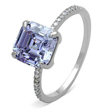 Load image into Gallery viewer, TS176 - Rhodium 925 Sterling Silver Ring with Cubic  in Light Amethyst