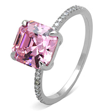 Load image into Gallery viewer, TS179 - Rhodium 925 Sterling Silver Ring with Cubic  in Rose