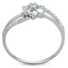 Load image into Gallery viewer, TS182 - Rhodium 925 Sterling Silver Ring with AAA Grade CZ  in Clear