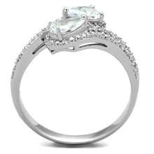 Load image into Gallery viewer, TS186 - Rhodium 925 Sterling Silver Ring with AAA Grade CZ  in Clear