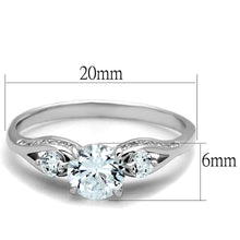 Load image into Gallery viewer, TS189 - Rhodium 925 Sterling Silver Ring with AAA Grade CZ  in Clear