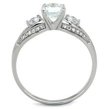 Load image into Gallery viewer, TS189 - Rhodium 925 Sterling Silver Ring with AAA Grade CZ  in Clear