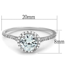 Load image into Gallery viewer, TS190 - Rhodium 925 Sterling Silver Ring with AAA Grade CZ  in Clear