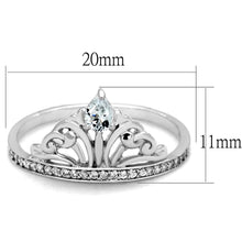 Load image into Gallery viewer, TS191 - Rhodium 925 Sterling Silver Ring with AAA Grade CZ  in Clear