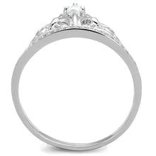 Load image into Gallery viewer, TS191 - Rhodium 925 Sterling Silver Ring with AAA Grade CZ  in Clear