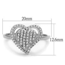 Load image into Gallery viewer, TS192 - Rhodium 925 Sterling Silver Ring with AAA Grade CZ  in Clear