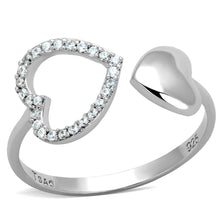 Load image into Gallery viewer, TS194 - Rhodium 925 Sterling Silver Ring with AAA Grade CZ  in Clear