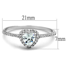 Load image into Gallery viewer, TS196 - Rhodium 925 Sterling Silver Ring with AAA Grade CZ  in Clear