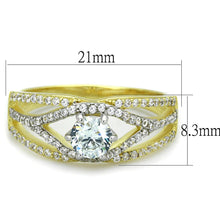 Load image into Gallery viewer, TS200 - Gold+Rhodium 925 Sterling Silver Ring with AAA Grade CZ  in Clear