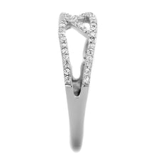 Load image into Gallery viewer, TS201 - Rhodium 925 Sterling Silver Ring with AAA Grade CZ  in Clear