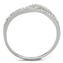 Load image into Gallery viewer, TS202 - Rhodium 925 Sterling Silver Ring with AAA Grade CZ  in Clear