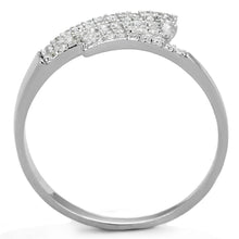 Load image into Gallery viewer, TS203 - Rhodium 925 Sterling Silver Ring with AAA Grade CZ  in Clear