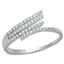 Load image into Gallery viewer, TS203 - Rhodium 925 Sterling Silver Ring with AAA Grade CZ  in Clear