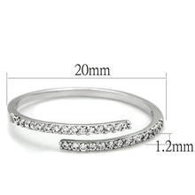 Load image into Gallery viewer, TS204 - Rhodium 925 Sterling Silver Ring with AAA Grade CZ  in Clear