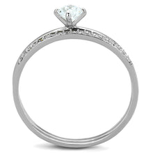 Load image into Gallery viewer, TS206 - Rhodium 925 Sterling Silver Ring with AAA Grade CZ  in Clear