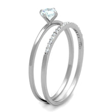 Load image into Gallery viewer, TS206 - Rhodium 925 Sterling Silver Ring with AAA Grade CZ  in Clear