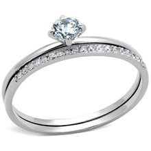 Load image into Gallery viewer, TS206 - Rhodium 925 Sterling Silver Ring with AAA Grade CZ  in Clear