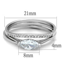 Load image into Gallery viewer, TS208 - Rhodium 925 Sterling Silver Ring with AAA Grade CZ  in Clear