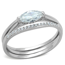 Load image into Gallery viewer, TS208 - Rhodium 925 Sterling Silver Ring with AAA Grade CZ  in Clear