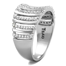 Load image into Gallery viewer, TS211 - Rhodium 925 Sterling Silver Ring with AAA Grade CZ  in Clear