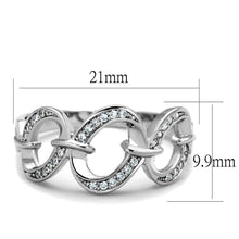 Load image into Gallery viewer, TS212 - Rhodium 925 Sterling Silver Ring with AAA Grade CZ  in Clear