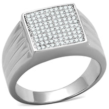 Load image into Gallery viewer, TS214 - Rhodium 925 Sterling Silver Ring with AAA Grade CZ  in Clear