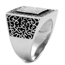 Load image into Gallery viewer, TS221 - Rhodium 925 Sterling Silver Ring with AAA Grade CZ  in Clear