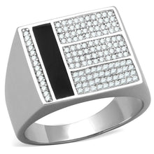 Load image into Gallery viewer, TS222 - Rhodium 925 Sterling Silver Ring with AAA Grade CZ  in Clear